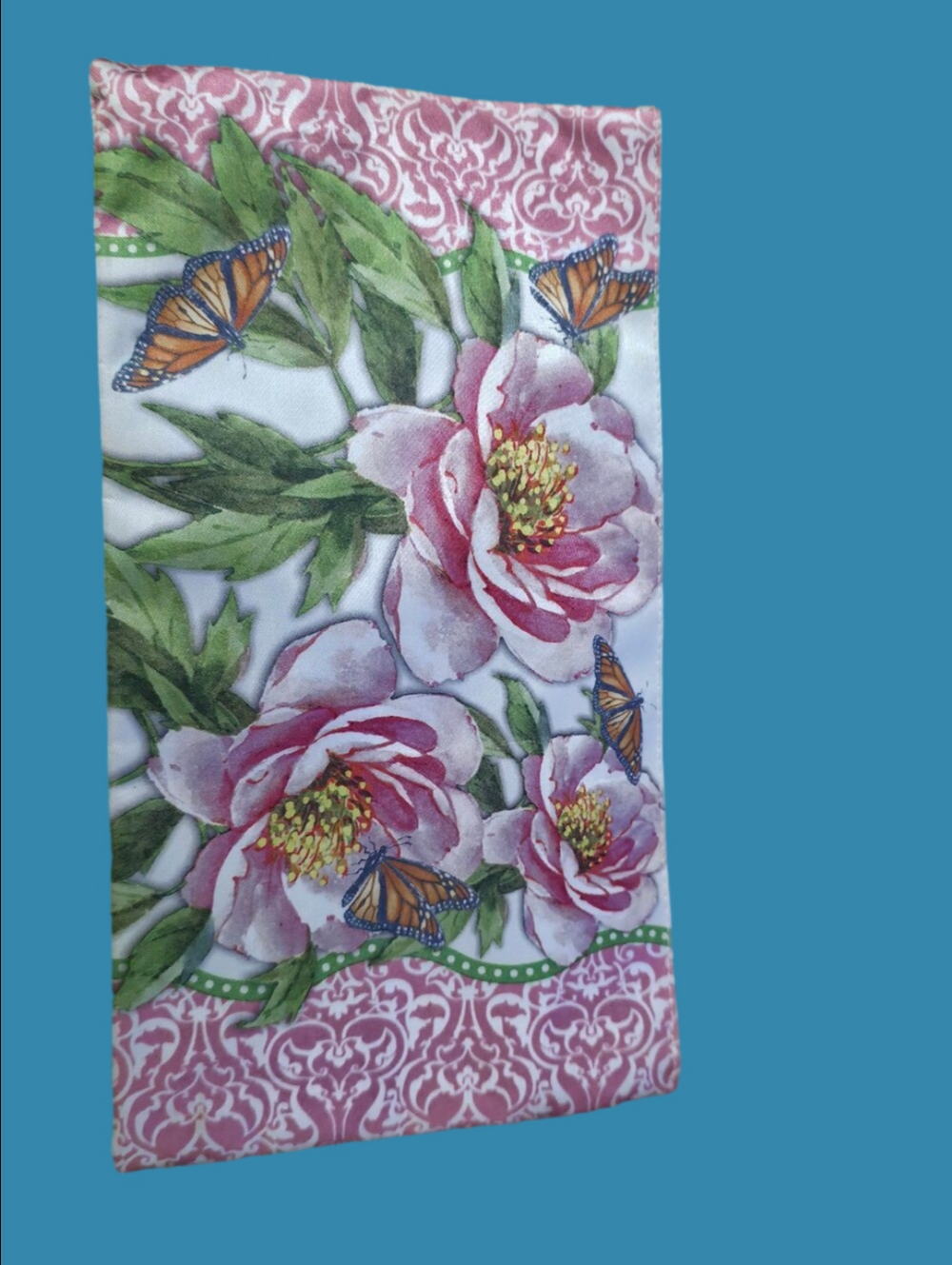 4/$25 Deal! Vintage Pink Floral & Butterfly Cosmetic Bag